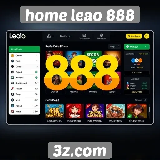interface do usuário do home leao 888